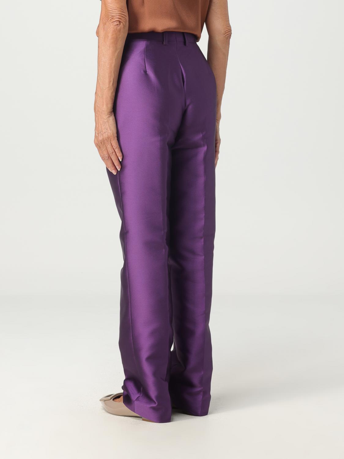 ALBERTA FERRETTI PANTALONI: Pantalone Alberta Ferretti in misto seta, Viola - Img 3