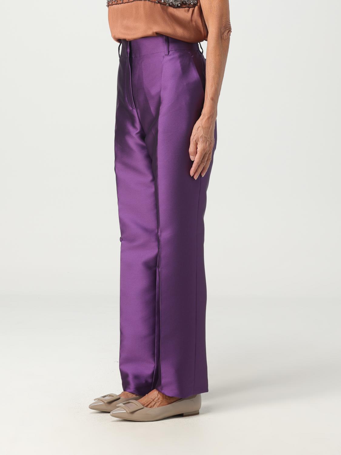 ALBERTA FERRETTI PANTALONI: Pantalone Alberta Ferretti in misto seta, Viola - Img 4