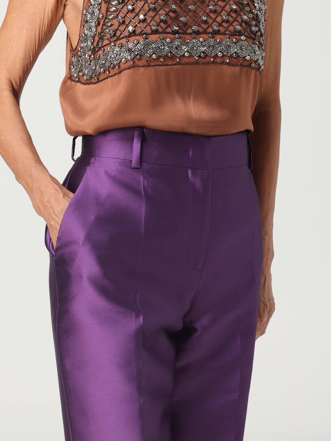 ALBERTA FERRETTI PANTALONI: Pantalone Alberta Ferretti in misto seta, Viola - Img 5