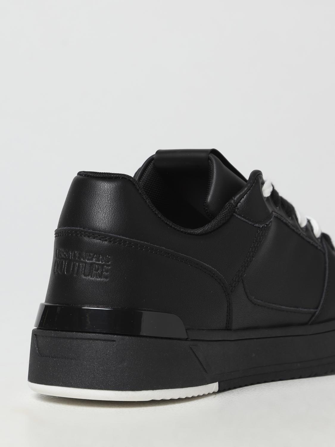 VERSACE JEANS COUTURE: sneakers in leather - Black | Versace