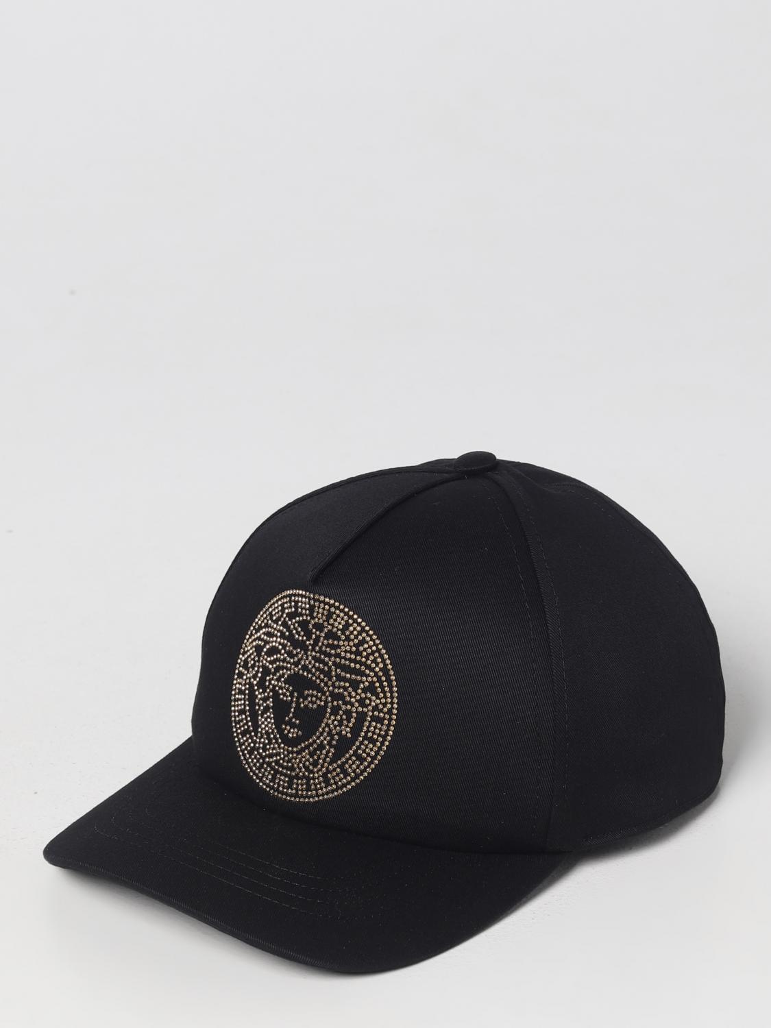 VERSACE キャップ 黒 Versace Jeans Couture Black Signature Baseball Cap at Amazon Men's