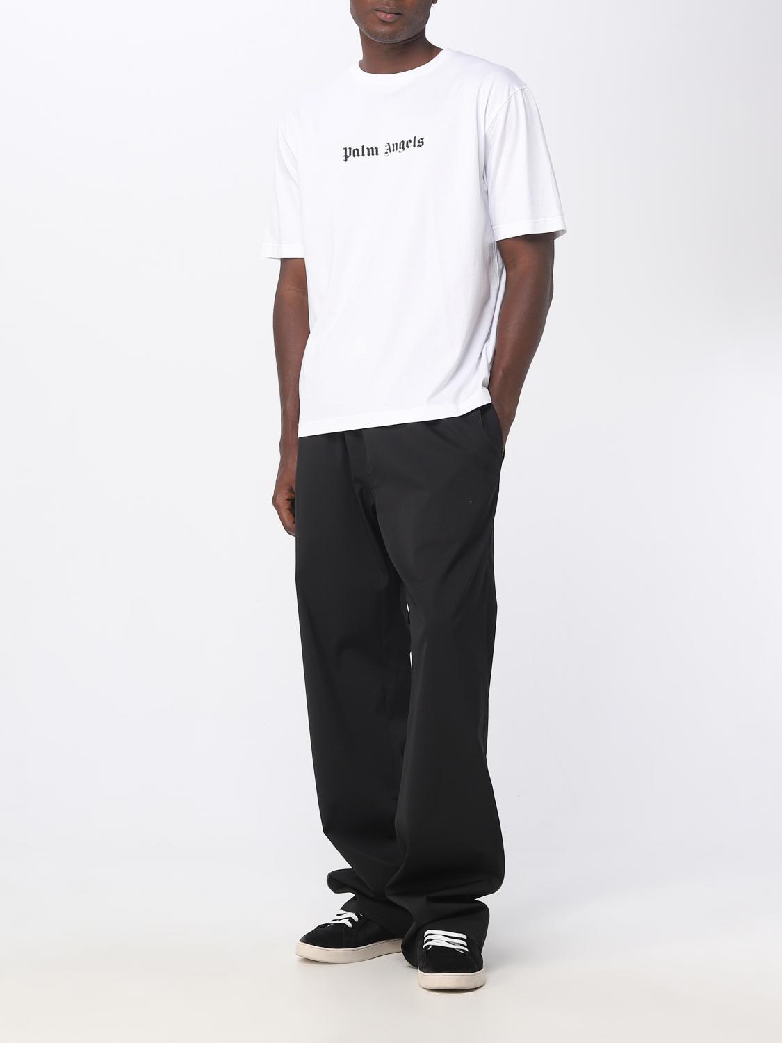 PALM ANGELS T-SHIRT: Palm Angels cotton T-shirt with printed logo, White - Img 2