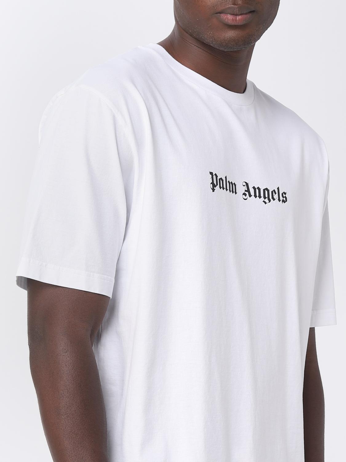 PALM ANGELS T-SHIRT: Palm Angels cotton T-shirt with printed logo, White - Img 5