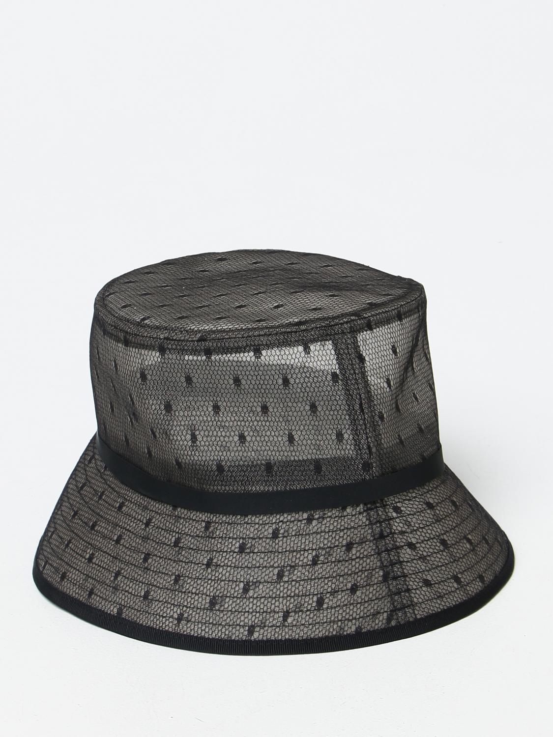 RED(V) CAPPELLO: Cappello Red(V) in point d'esprit, Nero - Img 2