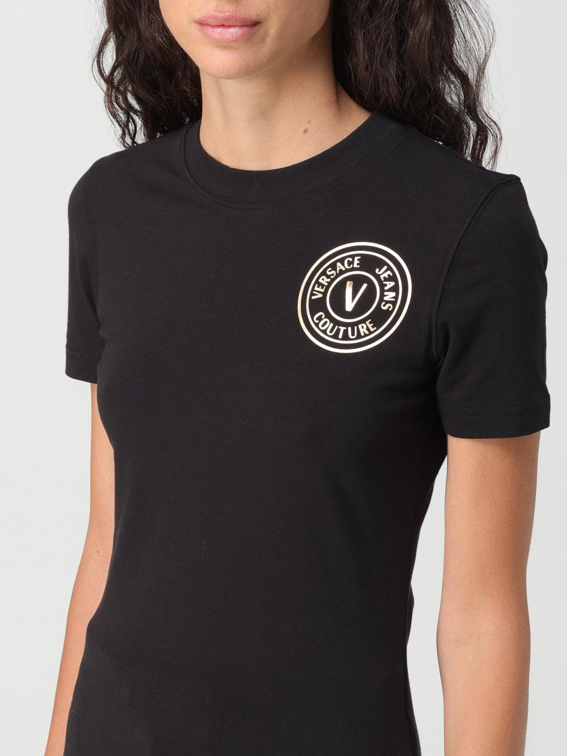 VERSACE JEANS COUTURE T-SHIRT: T-shirt Versace Jeans Couture in cotone con logo, Nero - Img 3