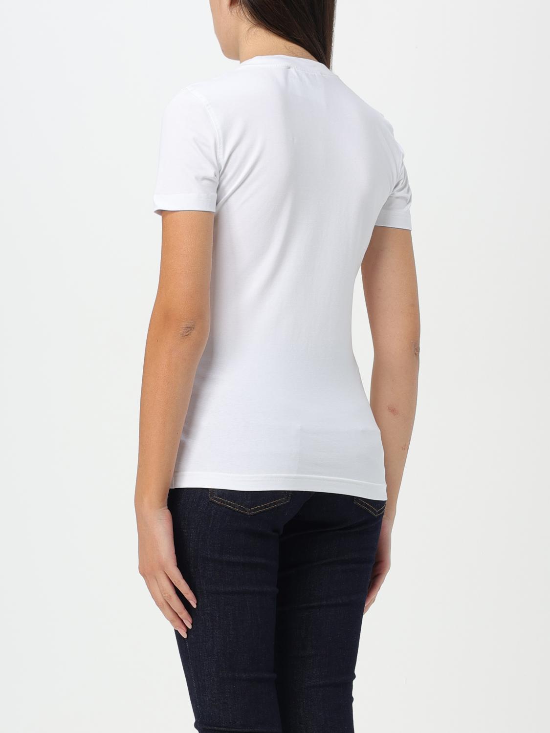 Tシャツ・カットソー VERSACE JEANS Woman T-Shirt Violet 75HAHT06CJ03T G03 Versace Jeans Couture Outlet: cotton t-shirt with logo