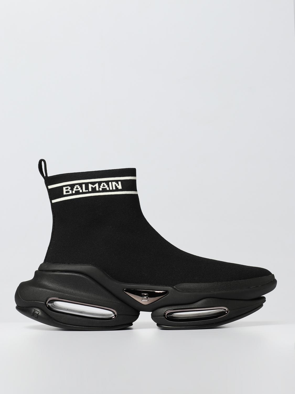 BALMAIN STIVALETTI: Sneakers B-Bold Balmain in maglia stretch, Nero - Img 1