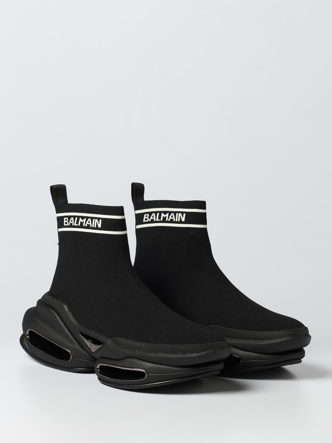 Balmain B-Bold sneakers in stretch knit - Black | BM1VH317TKNT