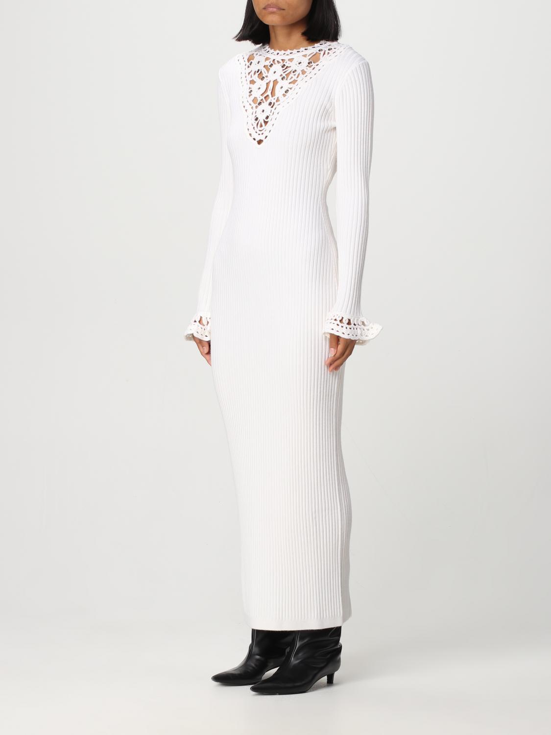 paco rabanne white dress Shop the Interactive Winter Whites Capsule Collection Lookbook Product code Paco Rabanne Mock Neck Long