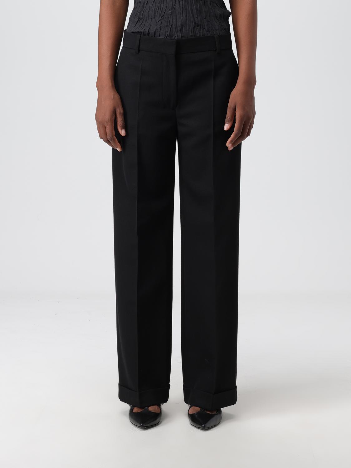 パンツ TOTEME Woman Pants Black 253WRB0316FB0441 001 High-rise satin straight pants in black - Toteme | Mytheresa