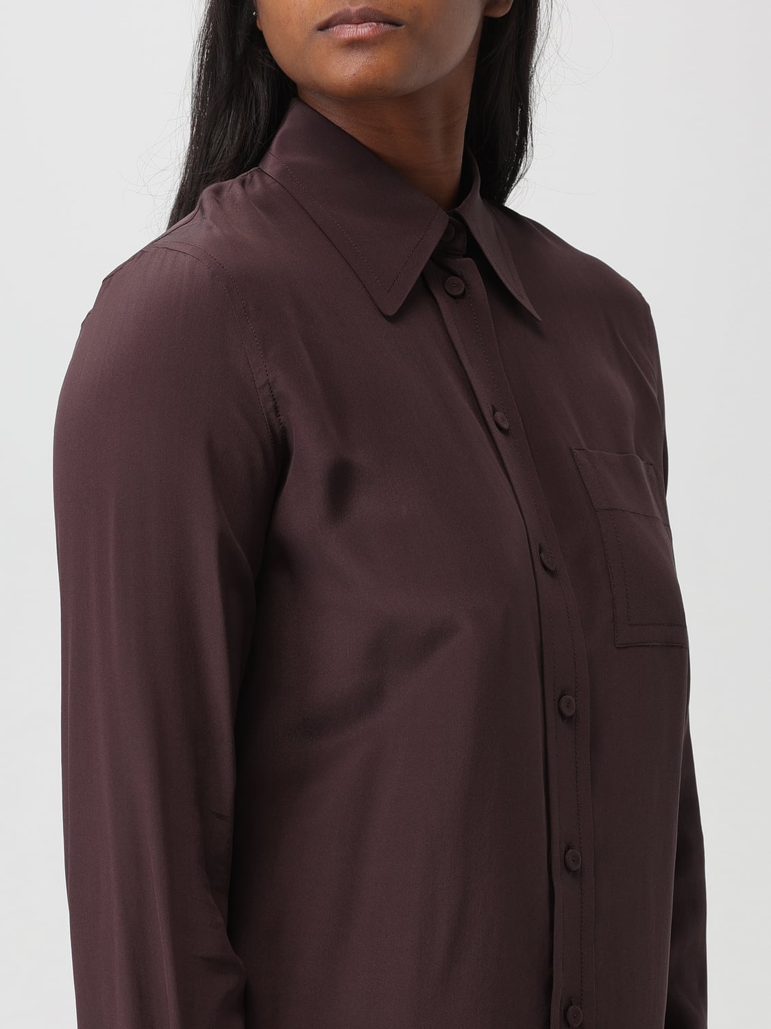 LANVIN CAMICIA: Camicia Lanvin in seta, Marrone - Img 4