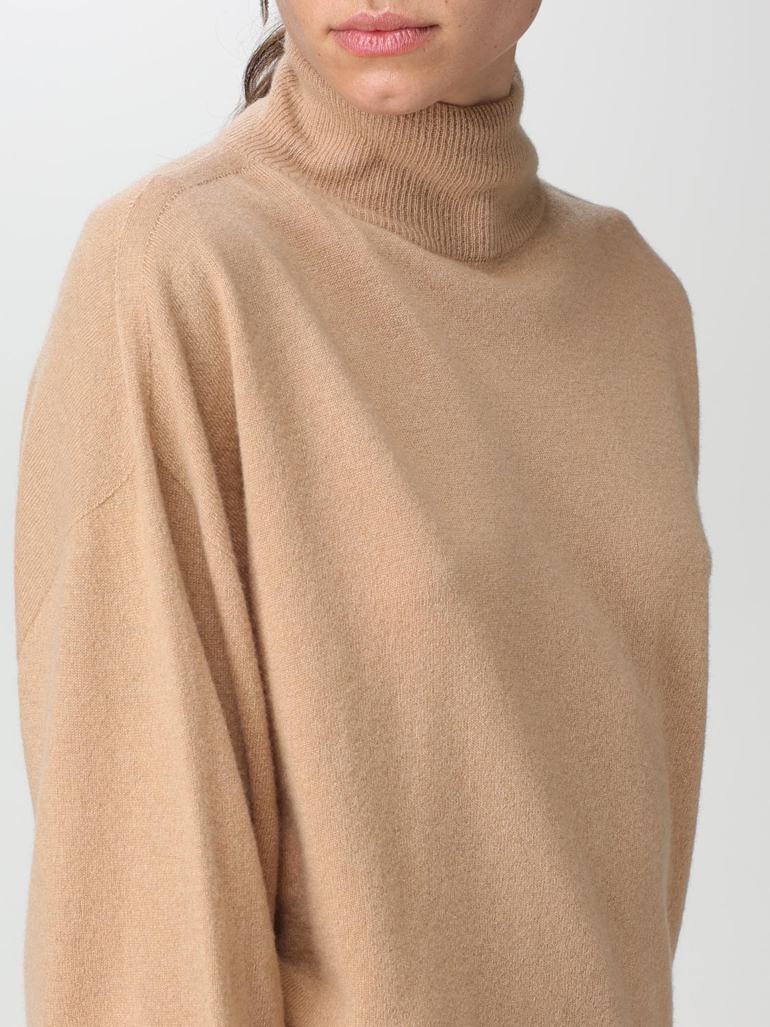ALYSI MAGLIA: Maglione Alysi in misto lana, Marrone - Img 4