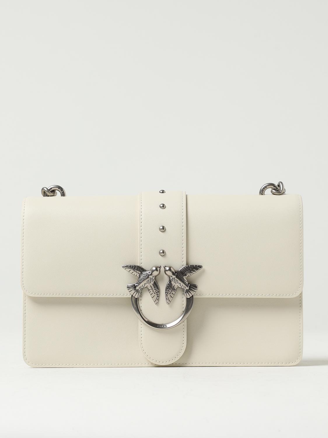 PINKO BORSA A TRACOLLA: Borsa Love Bag One Pinko in pelle, Bianco - Img 1