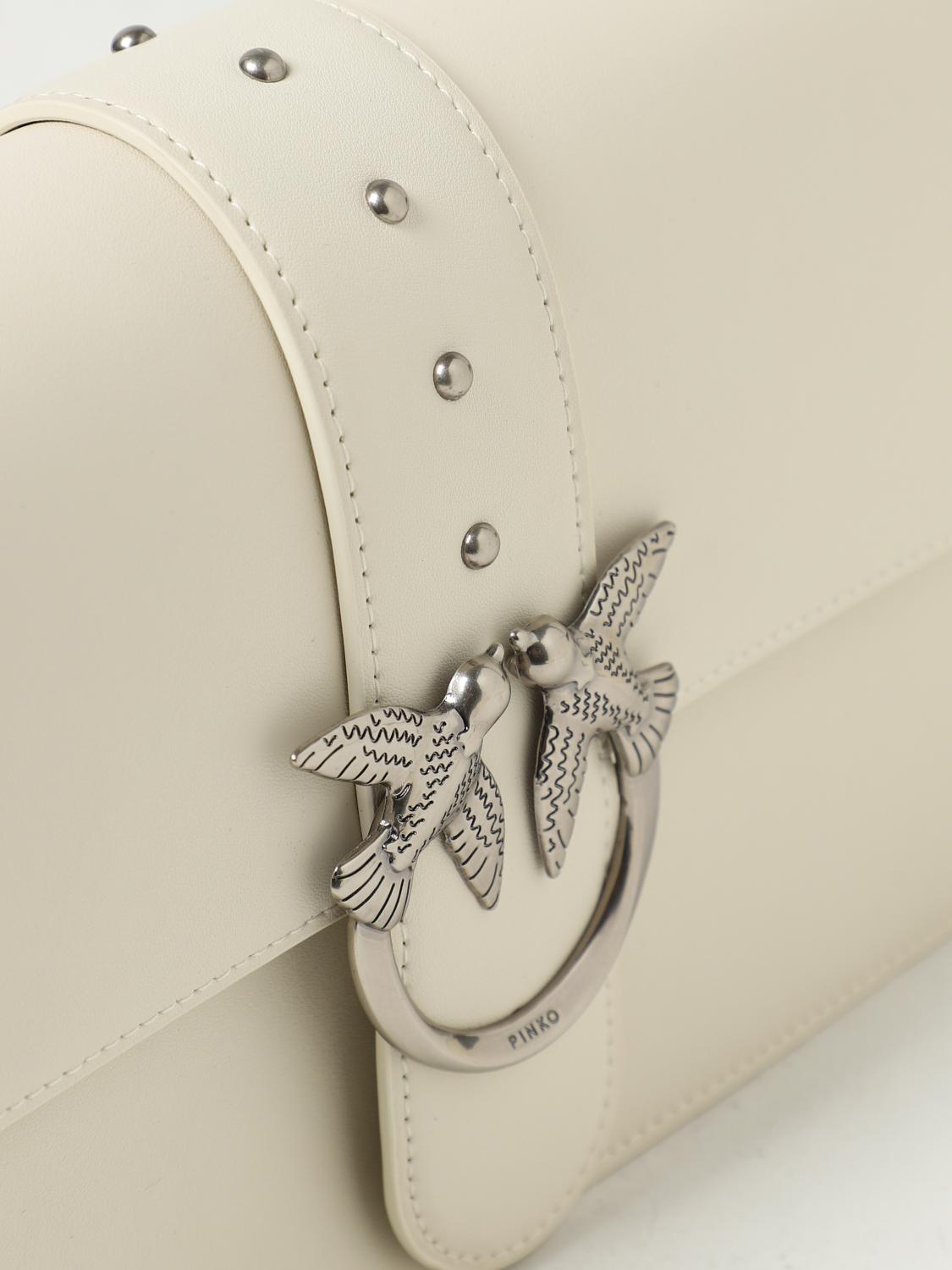 PINKO BORSA A TRACOLLA: Borsa Love Bag One Pinko in pelle, Bianco - Img 3