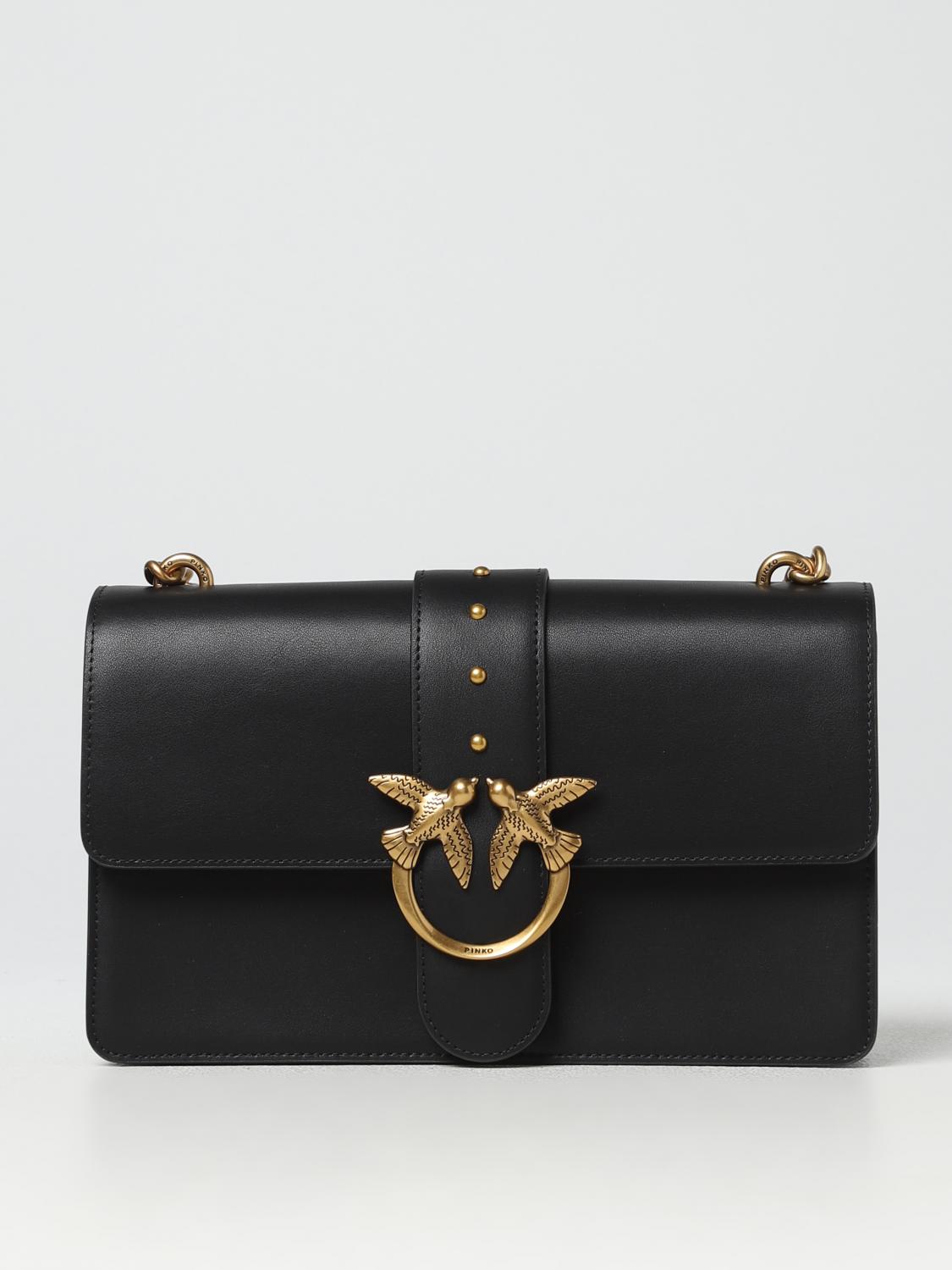 PINKO BORSA A TRACOLLA: Borsa Love Bag One Pinko in pelle, Nero - Img 1