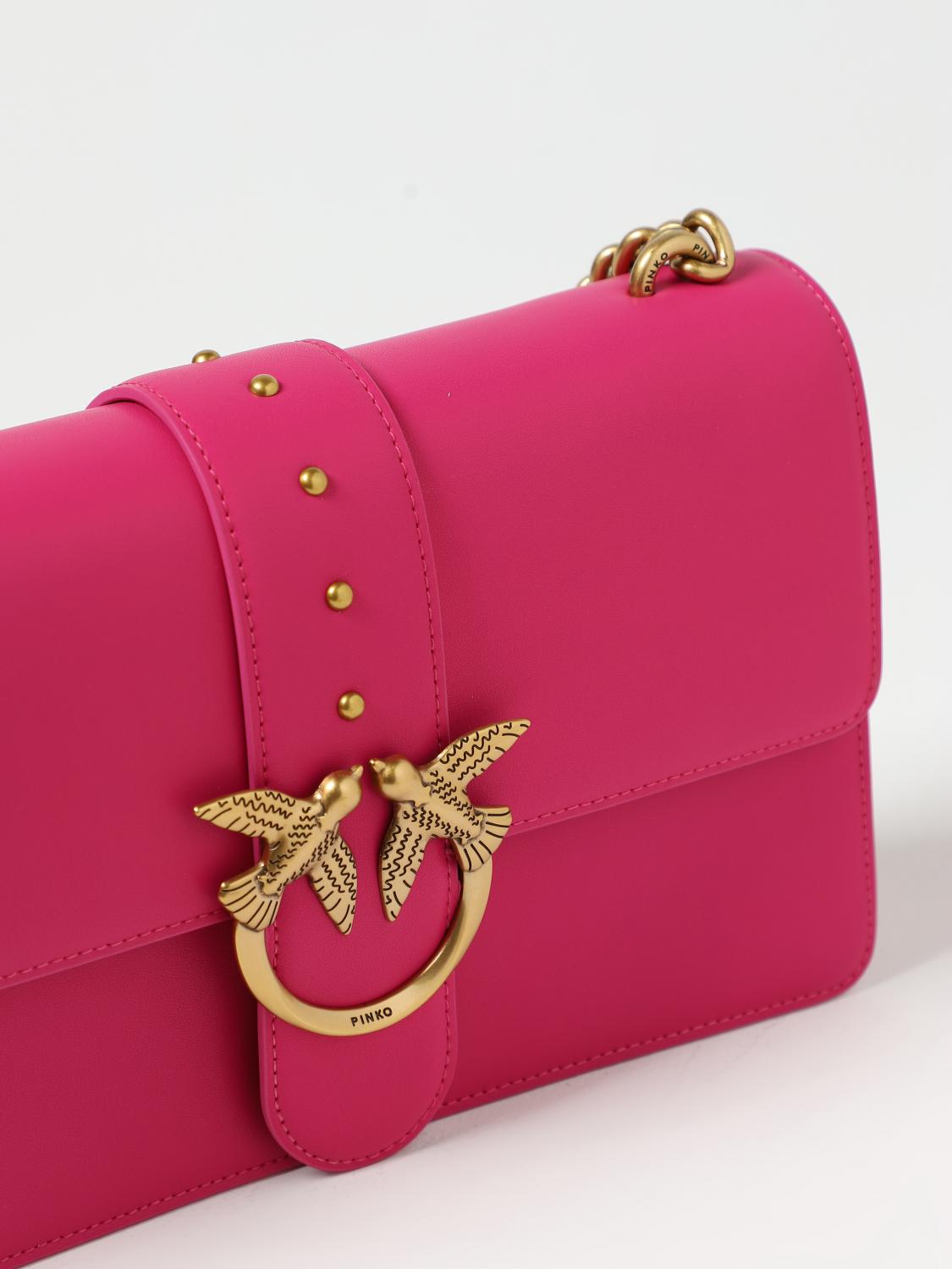 PINKO BORSA A TRACOLLA: Borsa Love Bag One Pinko in pelle, Rosa - Img 3
