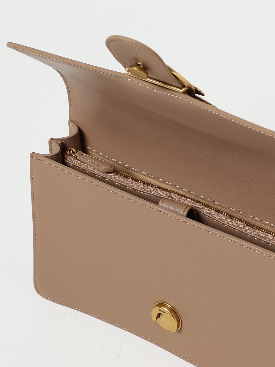 PINKO BORSA A TRACOLLA: Borsa Love Bag One Pinko in pelle, Beige - Img 3