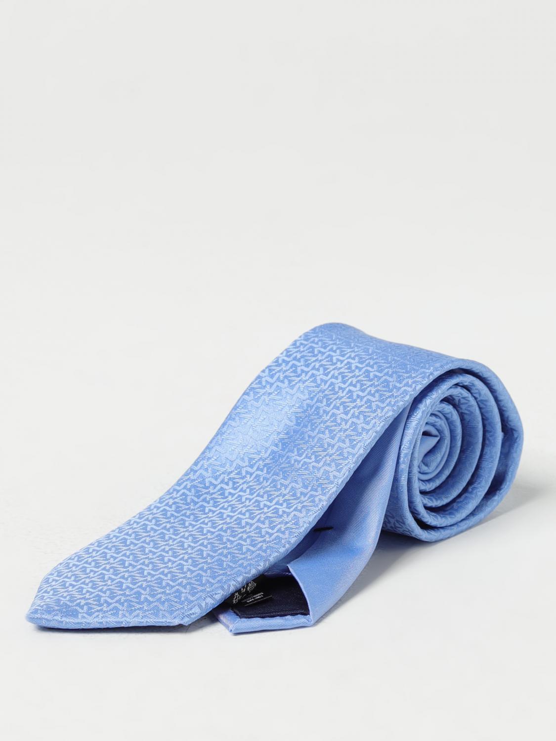 MICHAEL KORS TIE: Michael Kors Silk Tie with MK Jacquard Monogram, Blue - Img 1