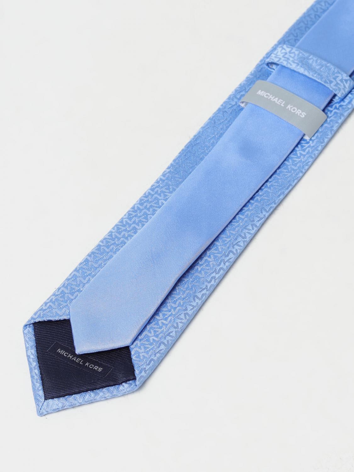 MICHAEL KORS TIE: Michael Kors Silk Tie with MK Jacquard Monogram, Blue - Img 2