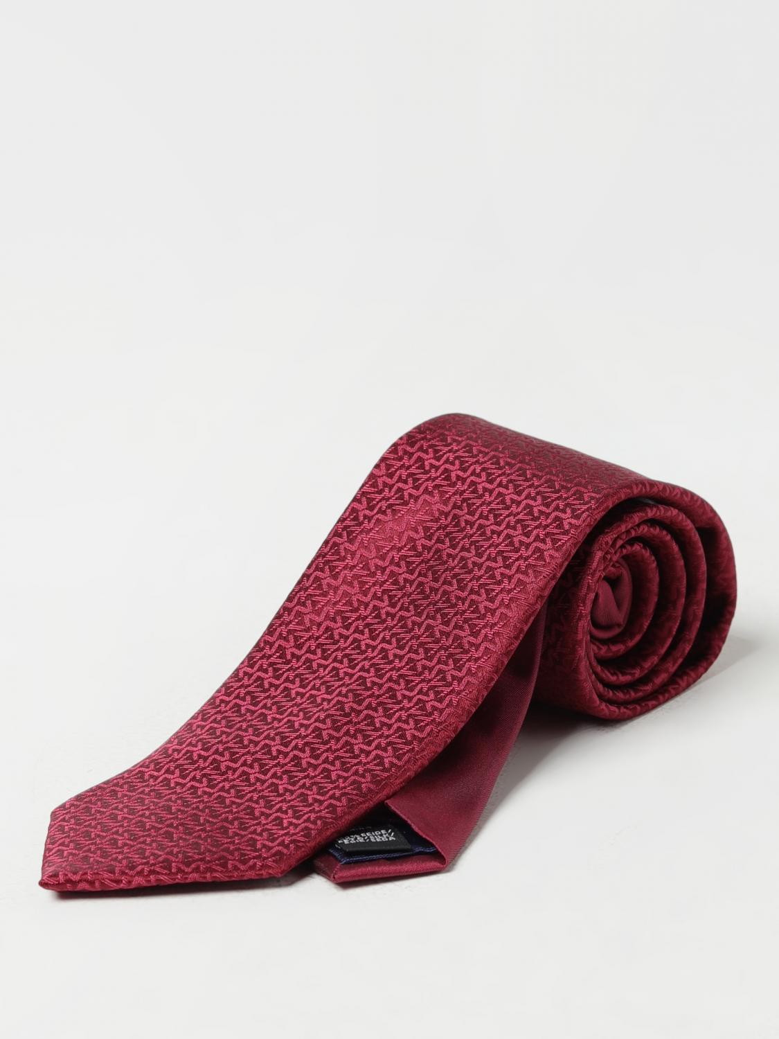 MICHAEL KORS CRAVATTA: Cravatta Michael Kors in seta con monogram MK jacquard, Ciliegia - Img 1