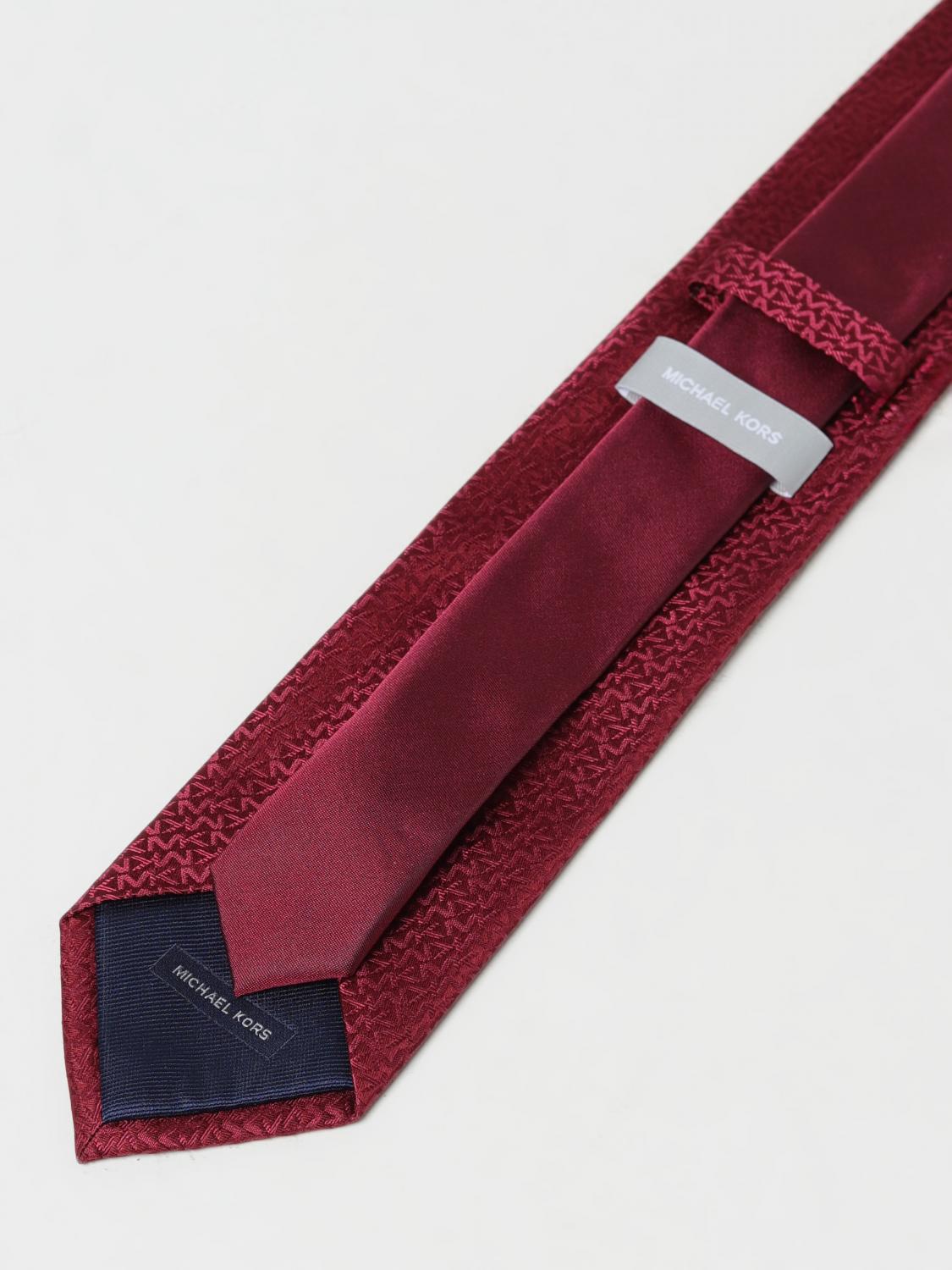 MICHAEL KORS CRAVATTA: Cravatta Michael Kors in seta con monogram MK jacquard, Ciliegia - Img 2