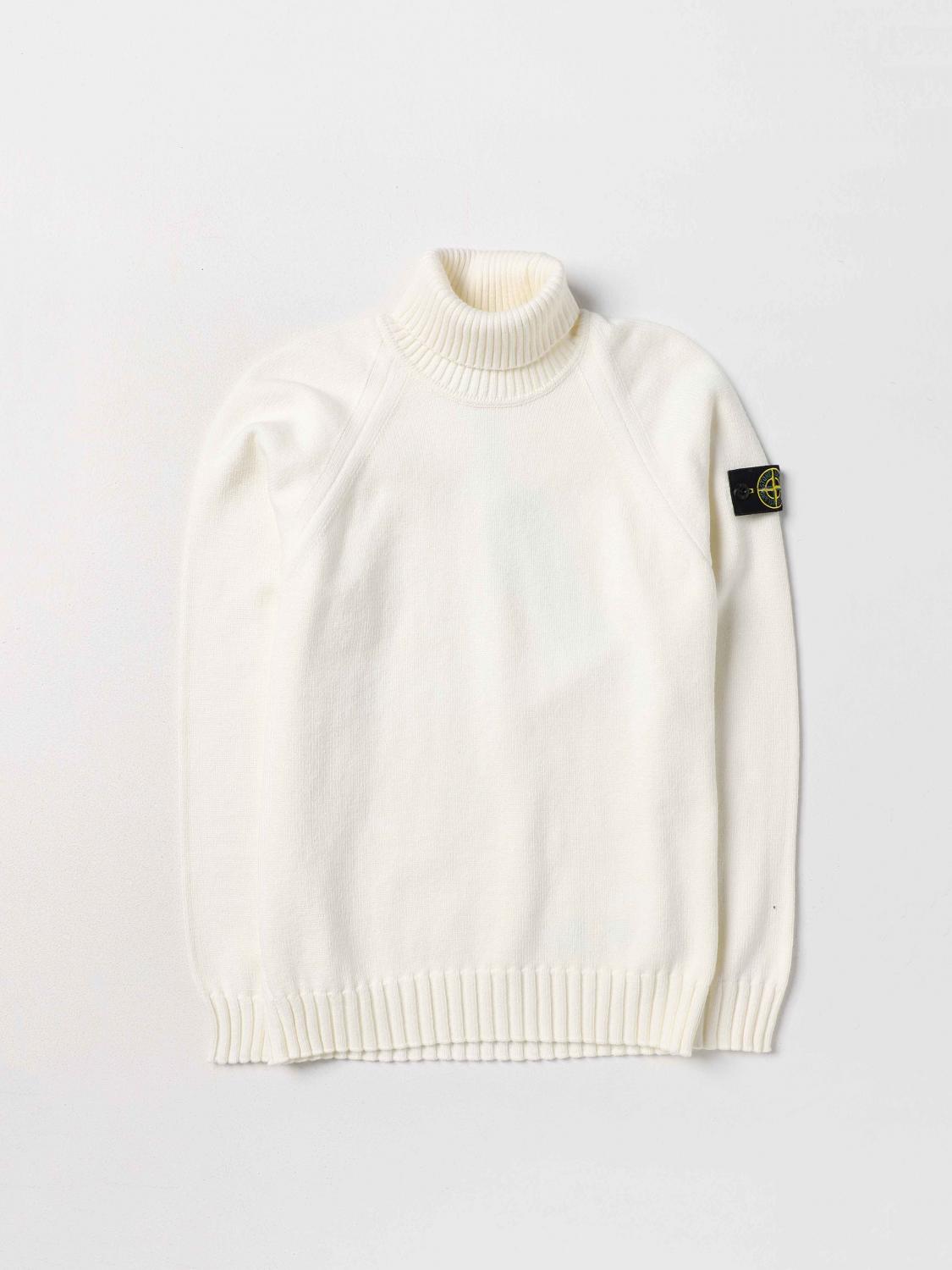 STONE ISLAND JUNIOR PULLOVER: Pullover kinder Stone Island Junior, Ivory - Img 1