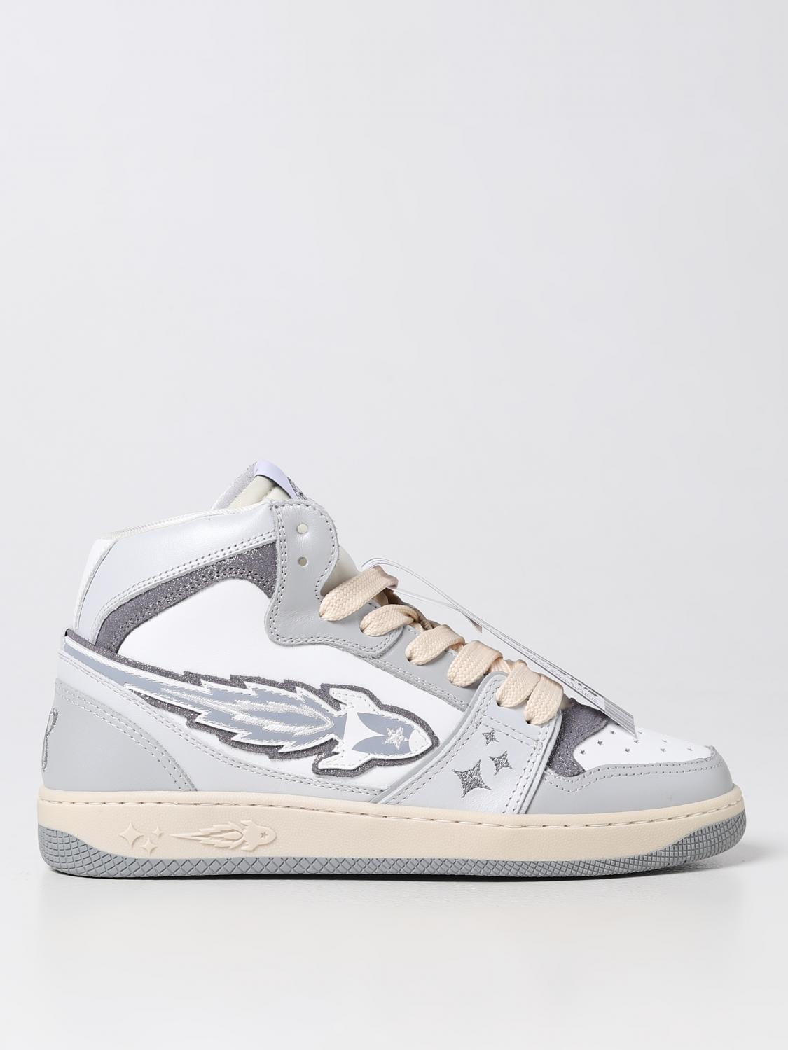 ENTERPRISE JAPAN SNEAKERS: Sneakers Rocket Enterprise Japan in pelle e glitter, Grigio - Img 1
