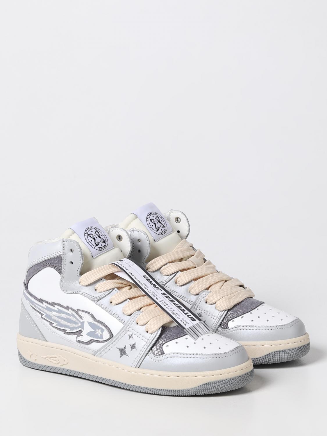 ENTERPRISE JAPAN SNEAKERS: Sneakers Rocket Enterprise Japan in pelle e glitter, Grigio - Img 2