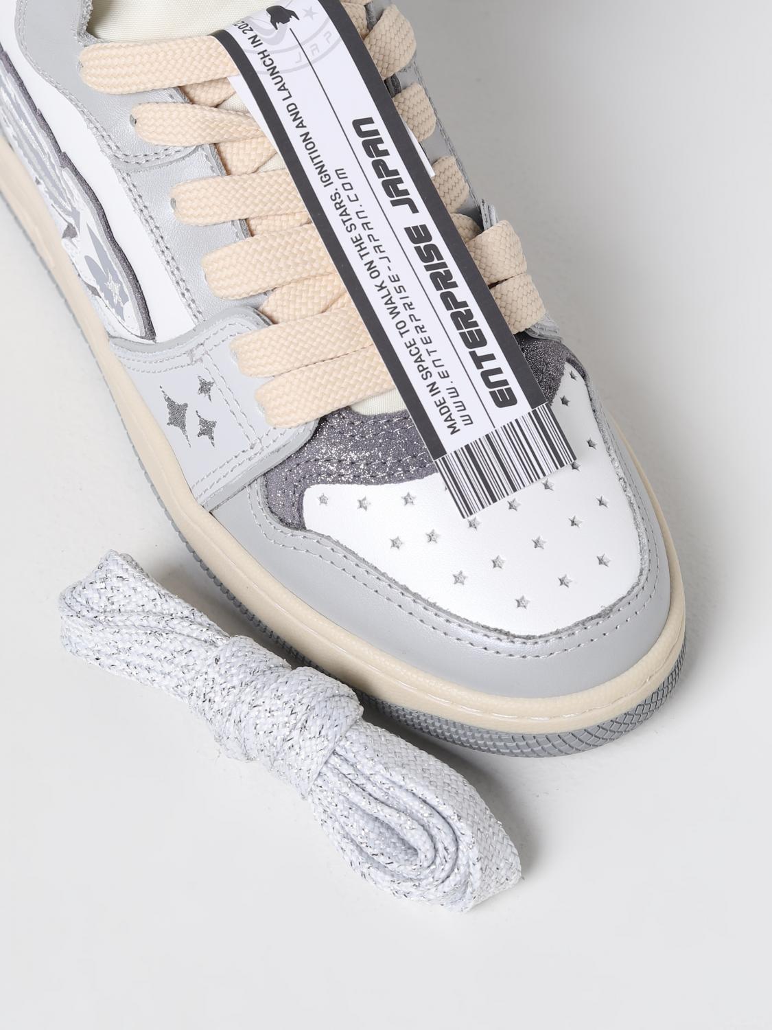 ENTERPRISE JAPAN SNEAKERS: Sneakers Rocket Enterprise Japan in pelle e glitter, Grigio - Img 4