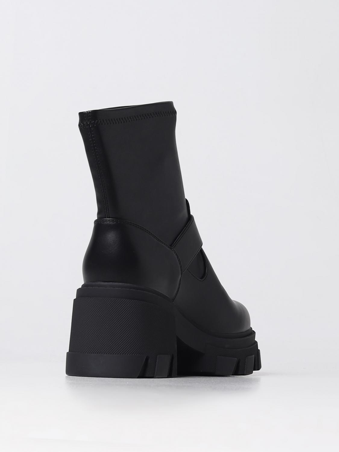 VERSACE JEANS COUTURE FLAT ANKLE BOOTS: Versace Jeans Couture ankle boots in synthetic leather, Black - Img 3