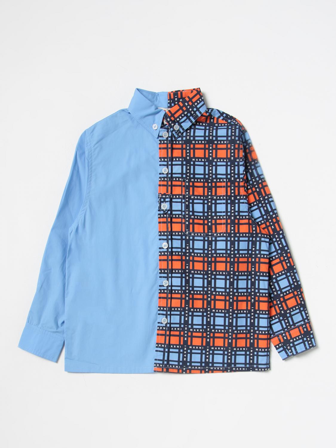 MARNI CAMISA: Camisa niños Marni, Azul Oscuro - Img 1