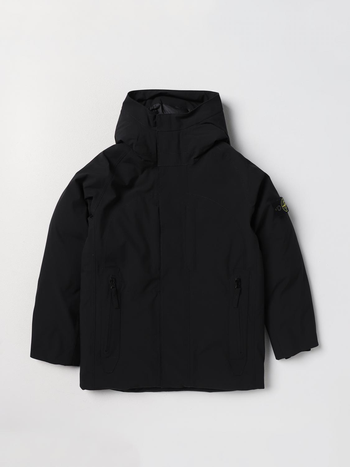 STONE ISLAND JUNIOR JACKET: Coat kids Stone Island Junior, Black 1 - Img 1