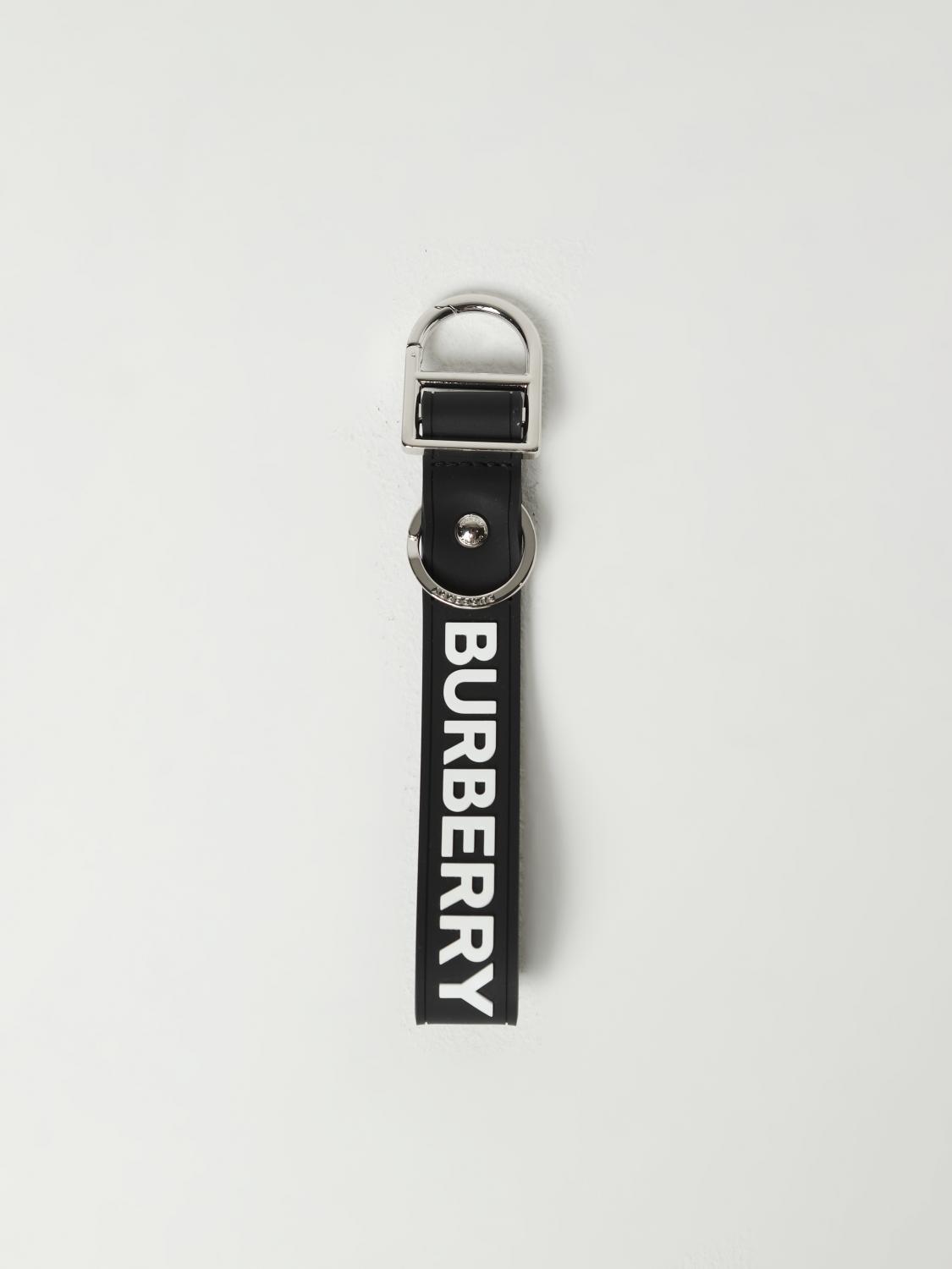 BURBERRY silicone keychain with contrasting logo Black Burberry keyring 8069833 online at GIGLIO.COM