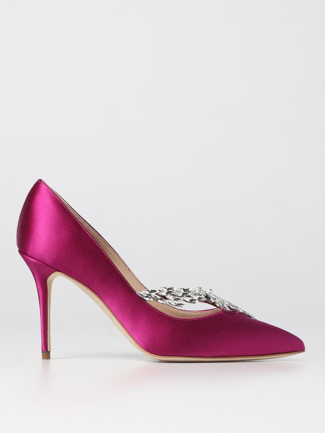Manolo Blahnik Nadira pumps in satin with broche - Red | 9XX0367