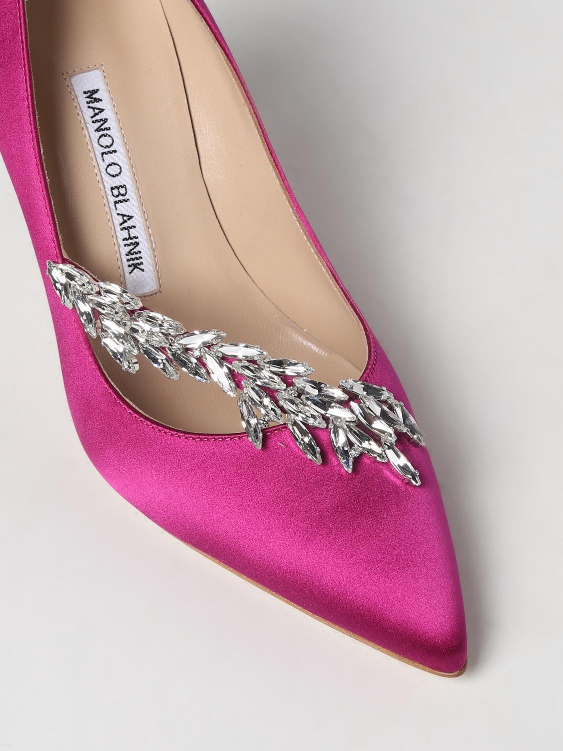 Manolo Blahnik Nadira pumps in satin with broche - Red | 9XX0367