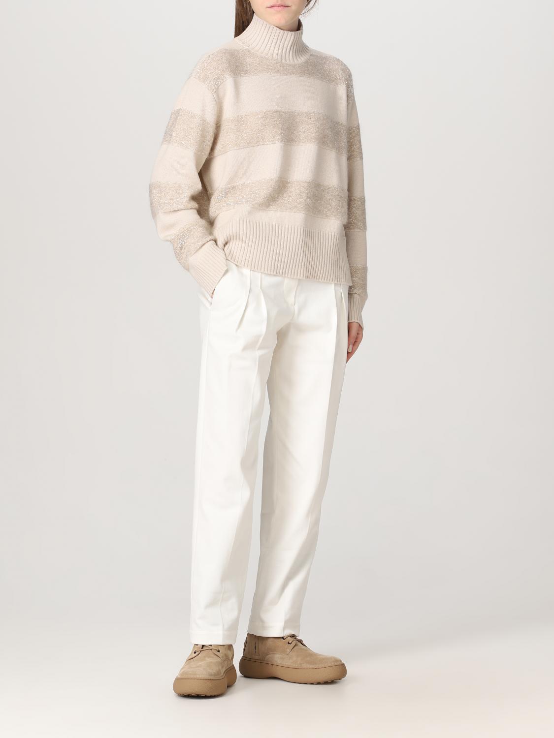 BRUNELLO CUCINELLI PANTS: Brunello Cucinelli pants in stretch cotton cover, White - Img 2