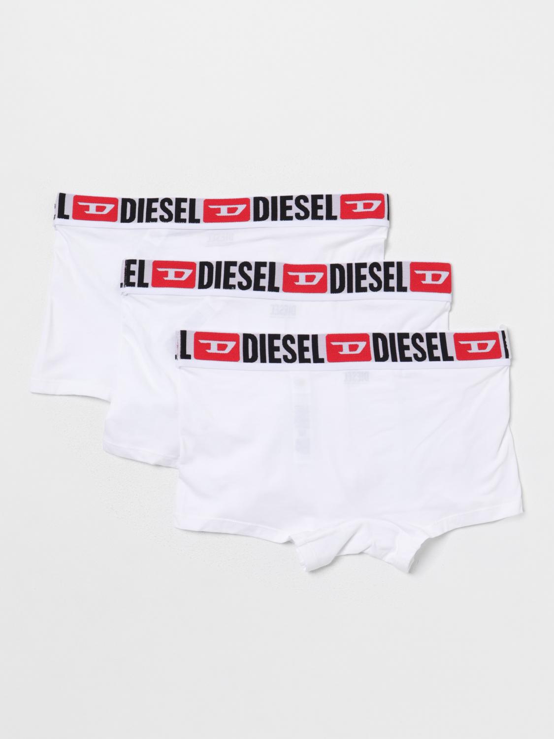 DIESEL UNDERWEAR: Set of 3 Diesel boxer shorts in stretch cotton, White - Img 2