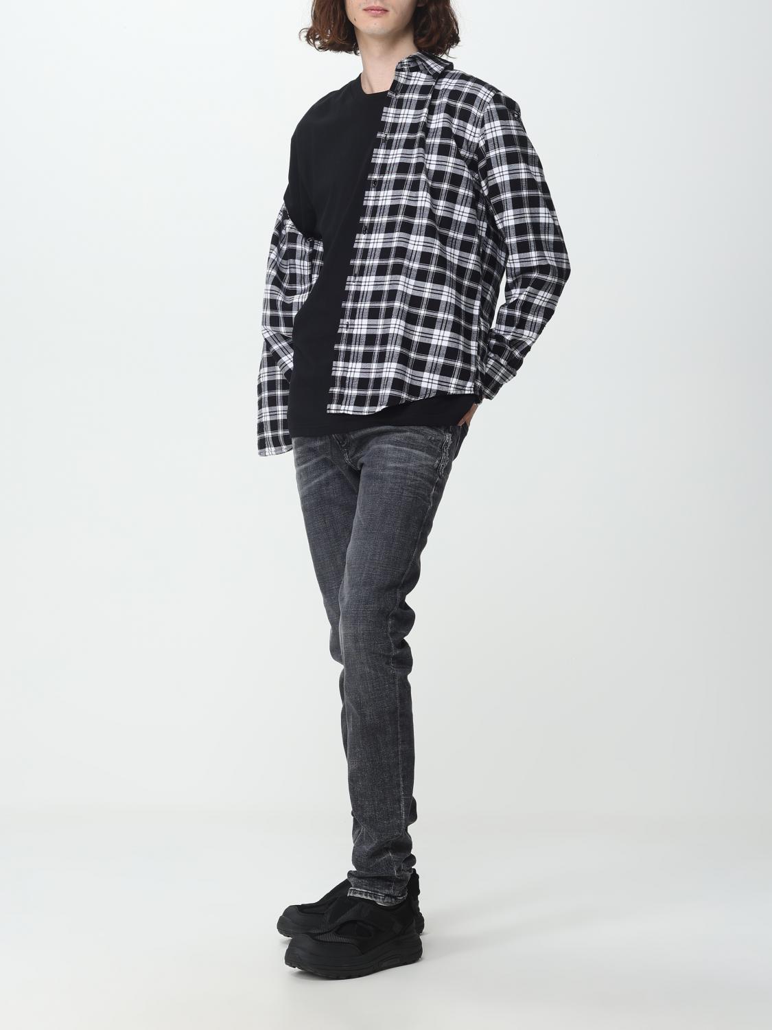 DIESEL JEANS: Diesel jeans in distressed effect denim, Black - Img 2