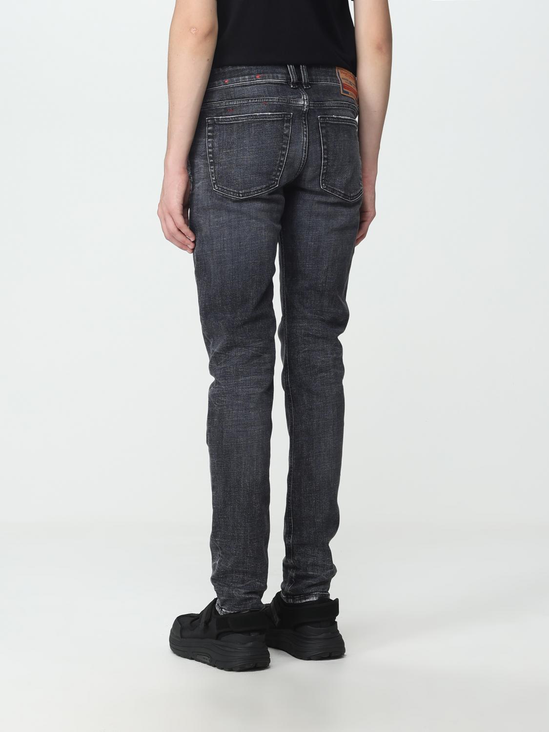 DIESEL JEANS: Diesel jeans in distressed effect denim, Black - Img 3