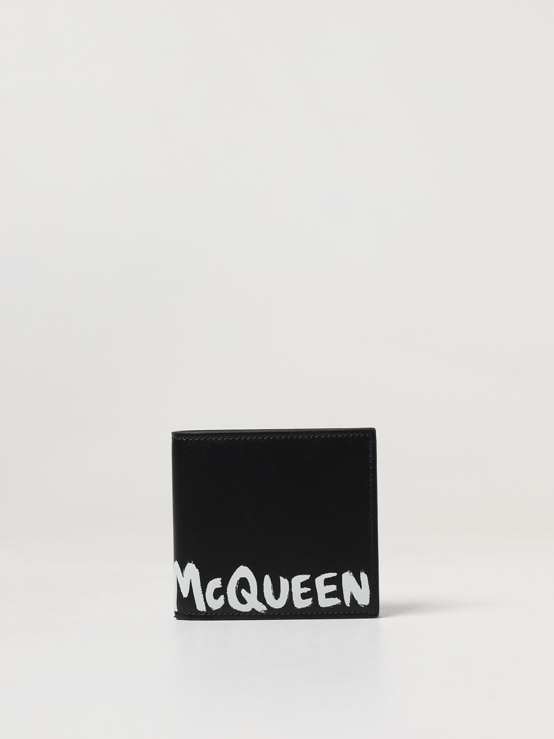MCQUEEN WALLET: McQueen Graffiti wallet in leather, Black - Img 1
