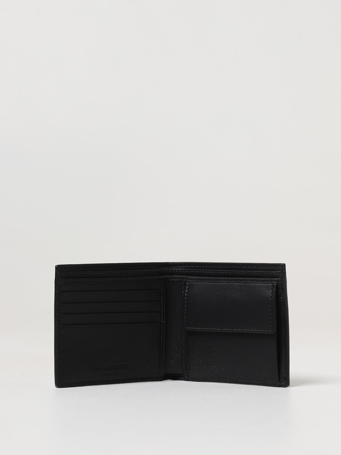 MCQUEEN WALLET: McQueen Graffiti wallet in leather, Black - Img 2