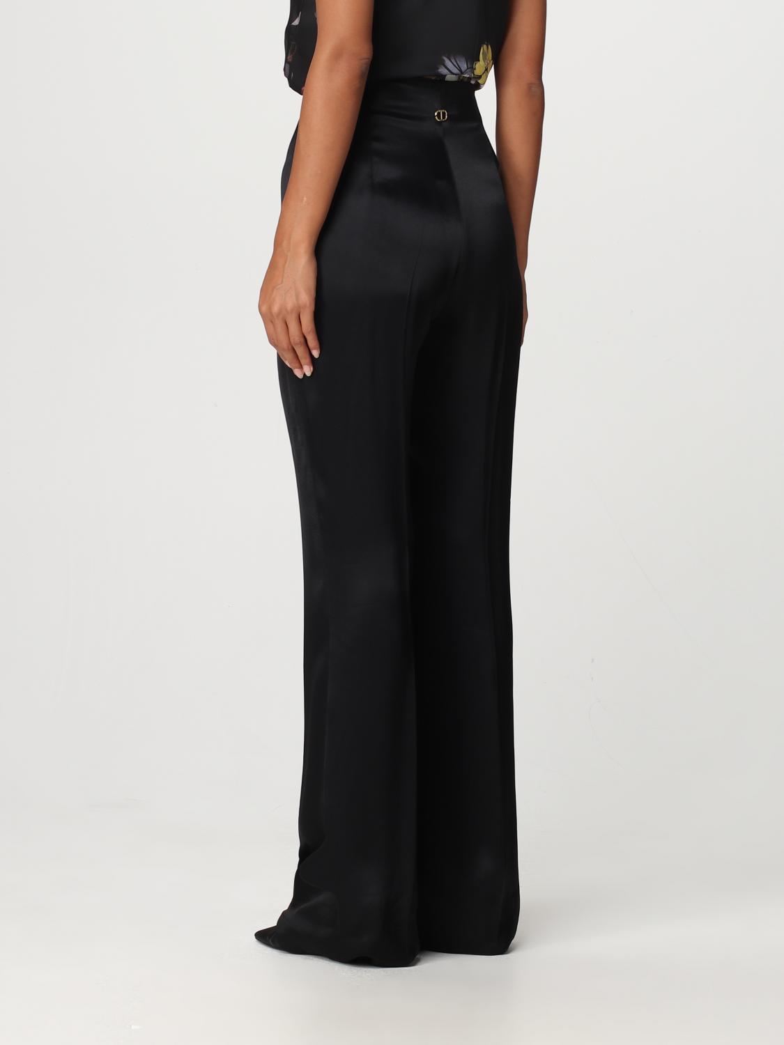 TWINSET PANTALONI: Pantalone Twinset in raso, Nero - Img 2
