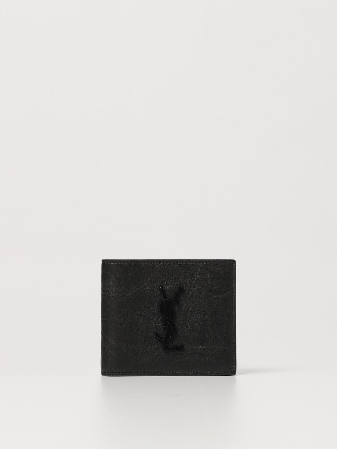 Saint Laurent wallet in crocodile print leather with monogram