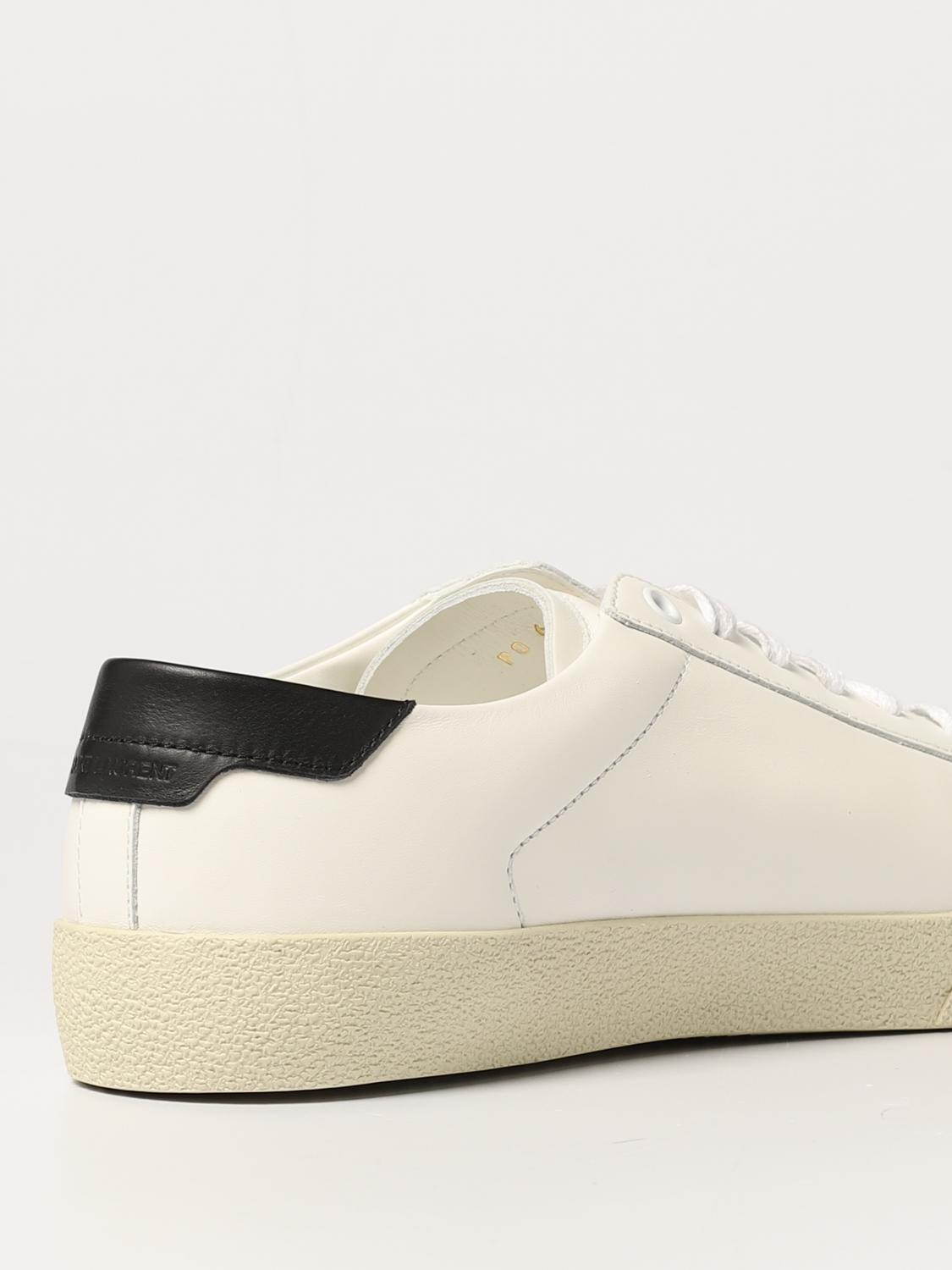 SAINT LAURENT SNEAKERS: Saint Laurent sneakers in smooth leather with embroidered logo, White - Img 3