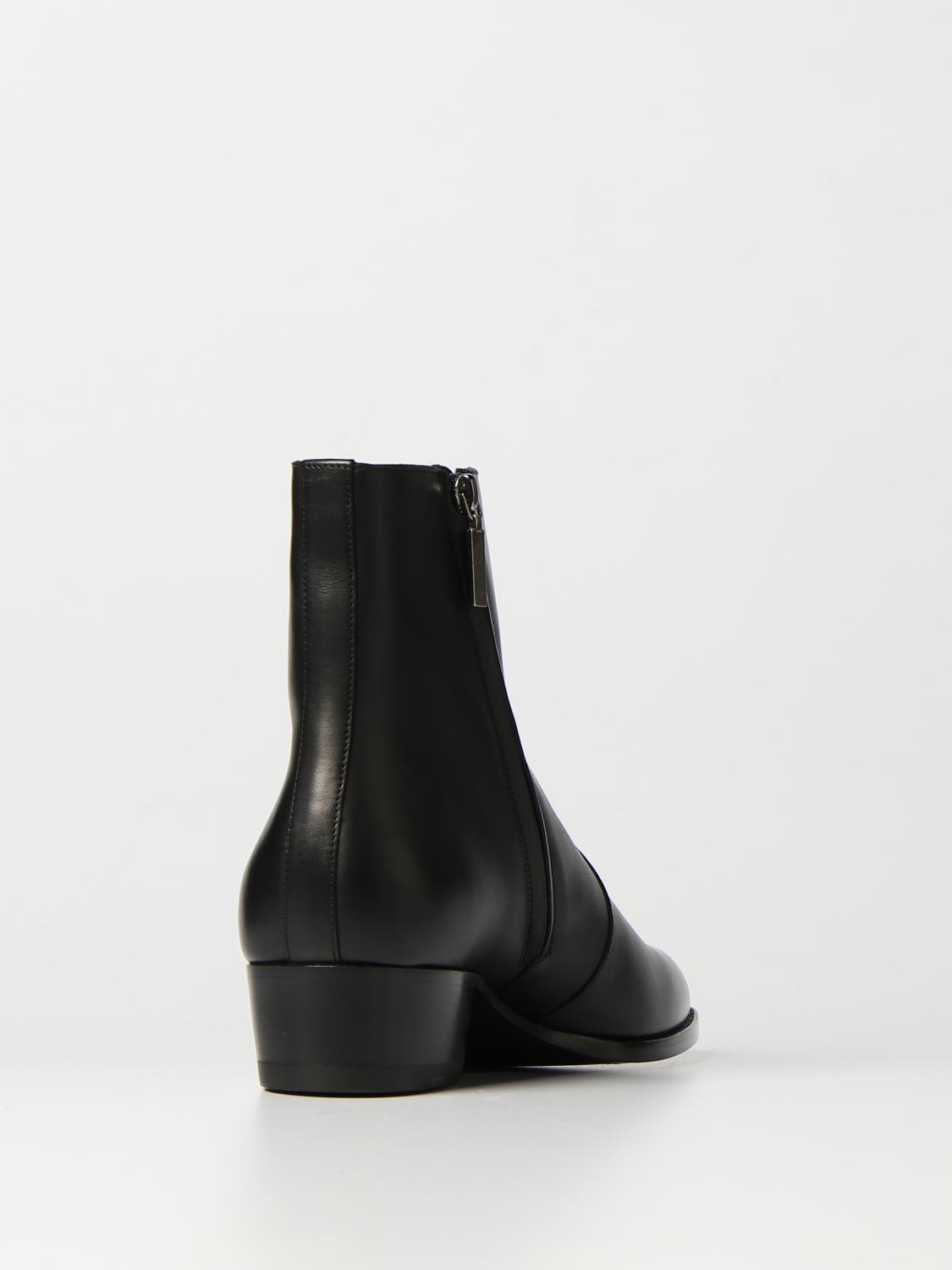 Saint Laurent Wyatt leather ankle boots with zip - Black