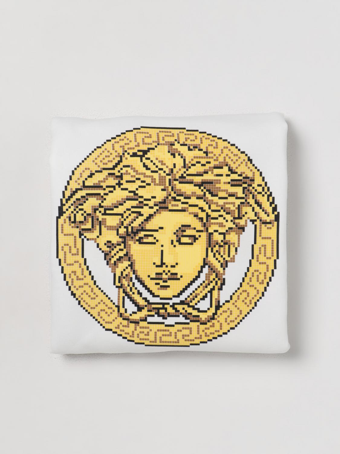 Versace Young Pixel Teddy blanket in cotton - White