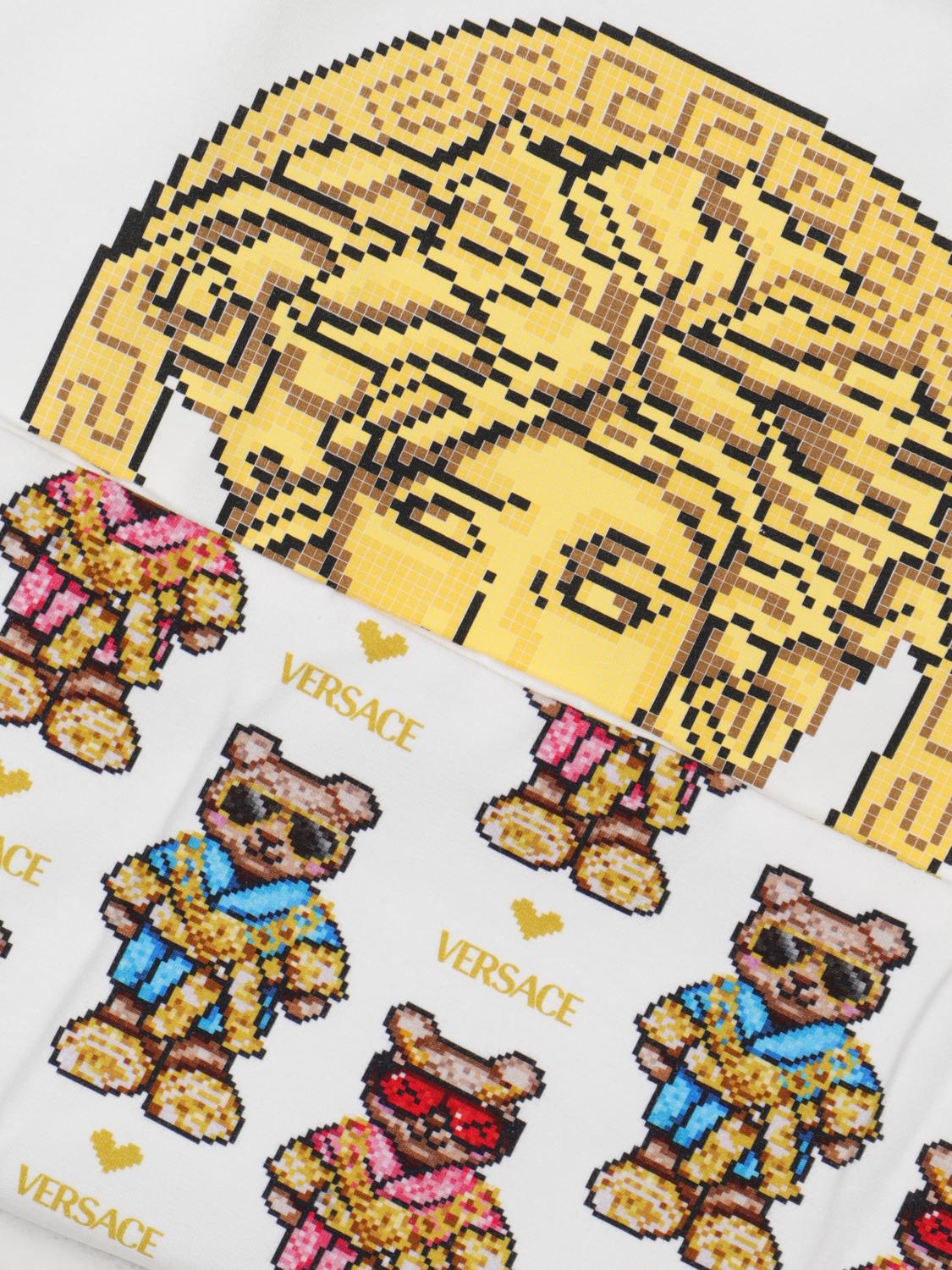 Versace Young Pixel Teddy blanket in cotton - White