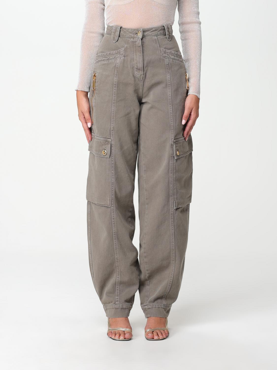 ELISABETTA FRANCHI: Jeans cargo in denim Verde Jeans