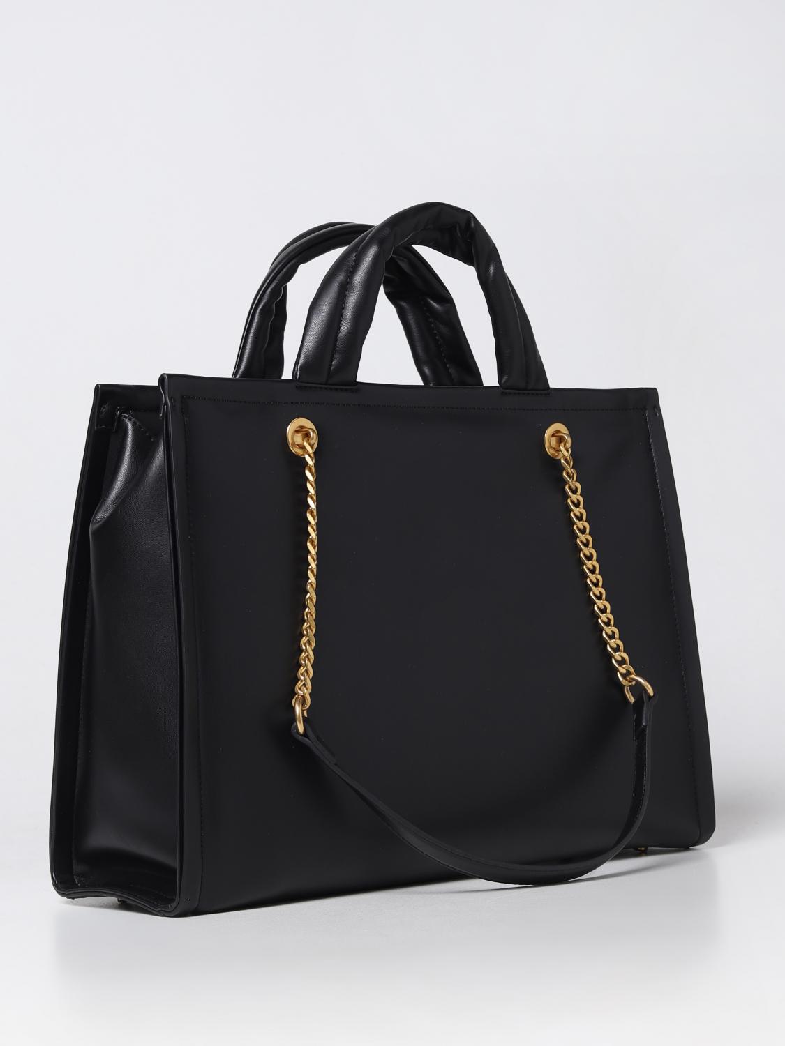 LIU JO BORSA TOTE: Borsa Liu Jo in nappa sintetica con motivo monogram, Nero - Img 2