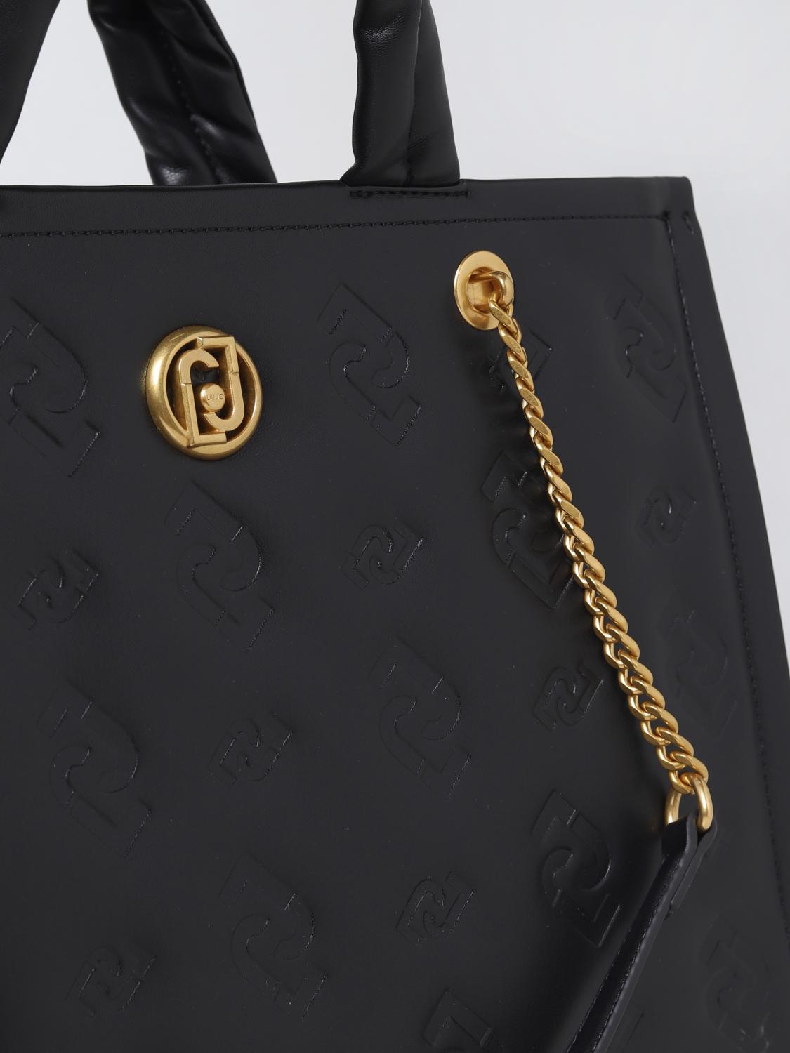 LIU JO BORSA TOTE: Borsa Liu Jo in nappa sintetica con motivo monogram, Nero - Img 3